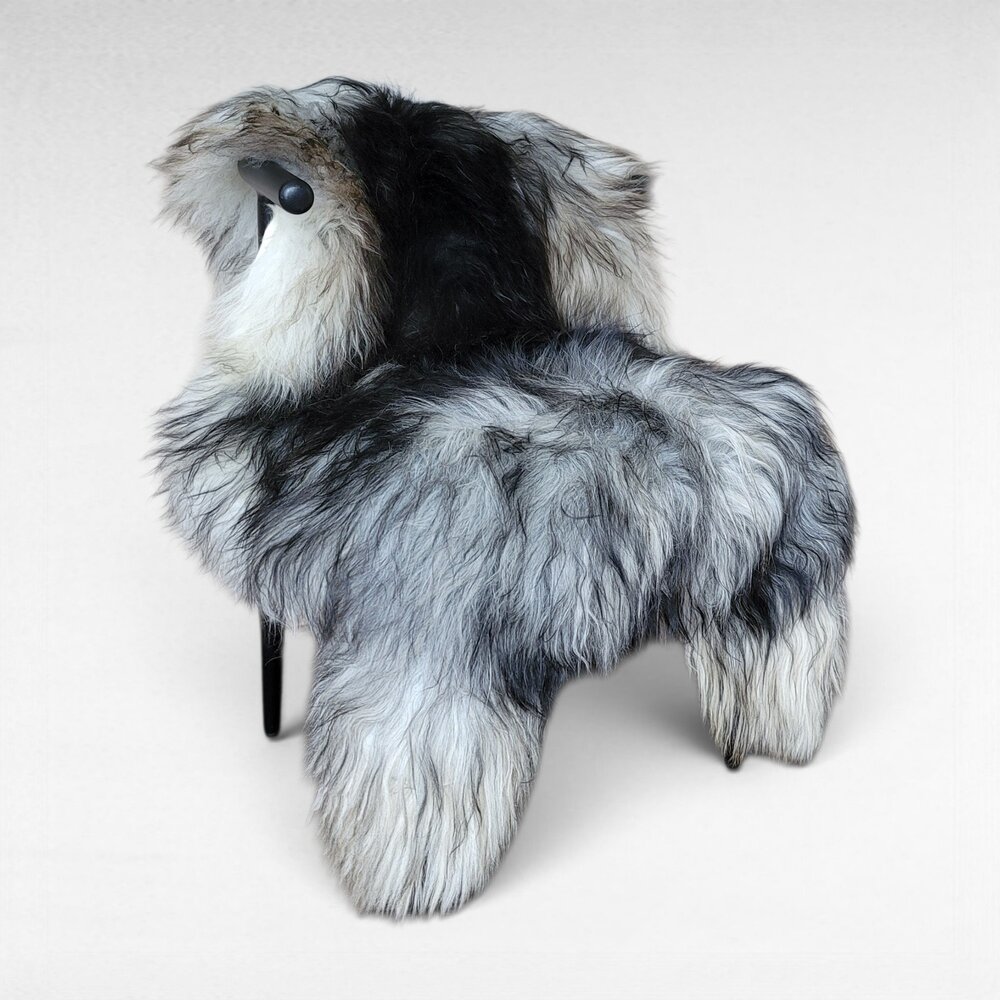Genuine Icelandic Sheepskin Rug Gray Wide Long Silky Soft OOAK 52" x 35"